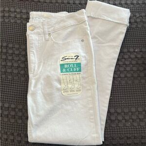 Seven7 Women's White Roll & Cuff Jeans Size 6 NWT